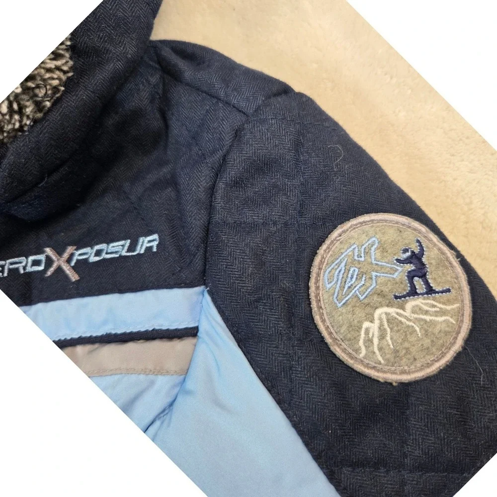 ZeroXposur Puffer Jacket Boys SZ 12M Light Blue Quilted Hooded Winter Snow Cozy